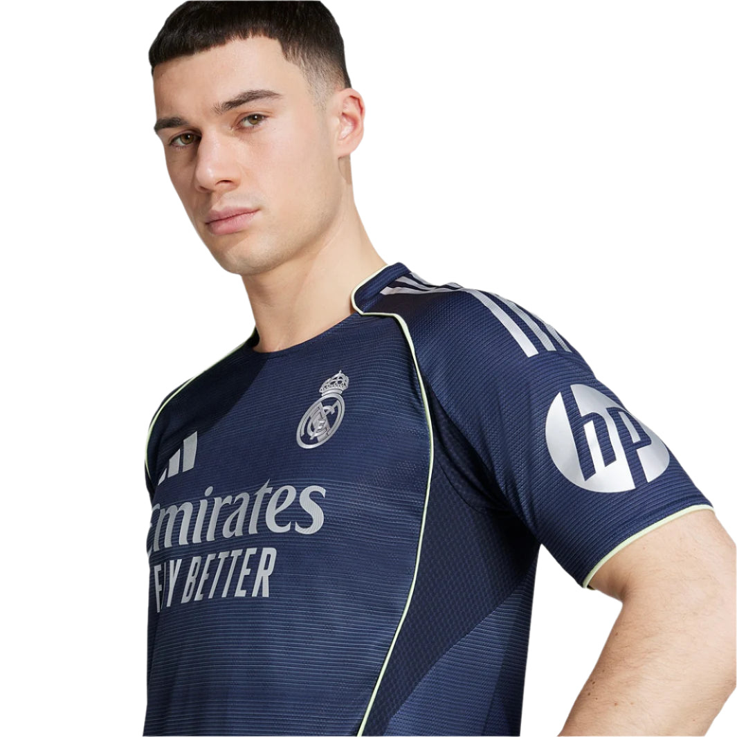 adidas MbappÃ© Real Madrid 25/26 Away Jersey w/ Champions League Patches (Legend Ink)