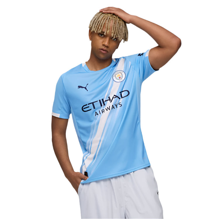 Puma Savinho Manchester City Home Jersey 25/26 w/ EPL + Sponsor Patch (Team Light Blue/Puma White)