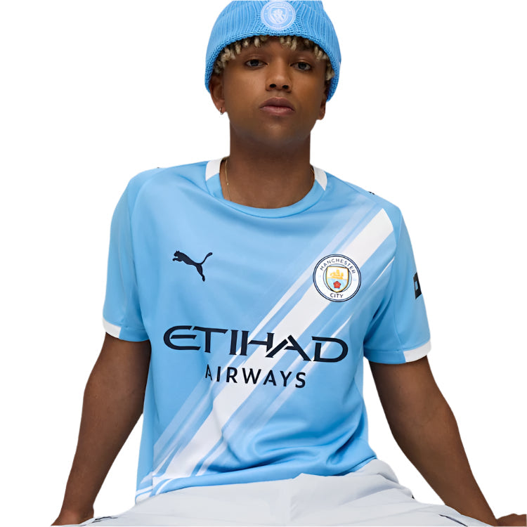 Puma Nico Manchester City Home Jersey 25/26 w/ EPL + Sponsor Patch (Team Light Blue/Puma White)