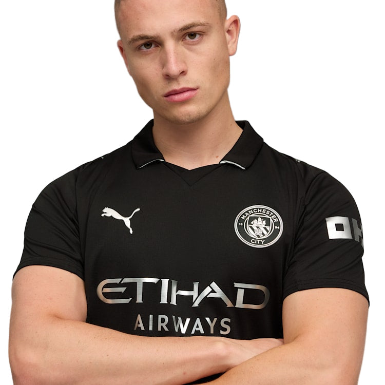 Puma Ake Men's Manchester City Away Jersey 25/26 w/ NRFR + EPL Patches (Puma Black)