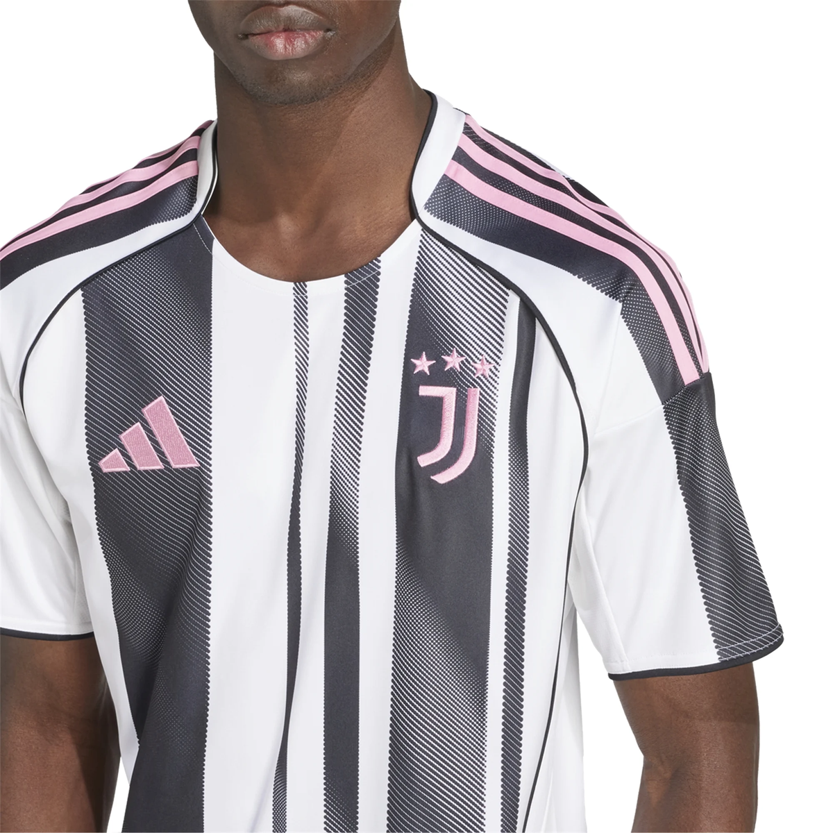 adidas Juventus Cambiaso Home Jersey w/ Champions League Patches 25/26 (White/Black/Pink)