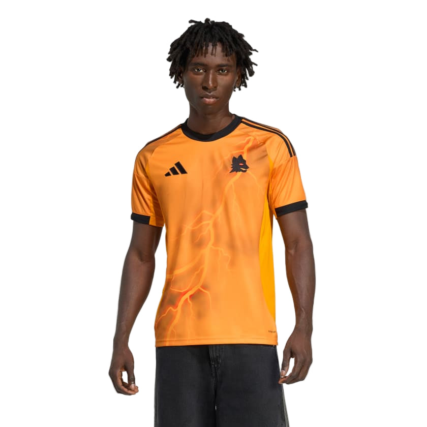 adidas Roma Jan ZiÃ³Å‚kowski Away Jersey w/ Serie A Patch 25/26 (Orange/Black)