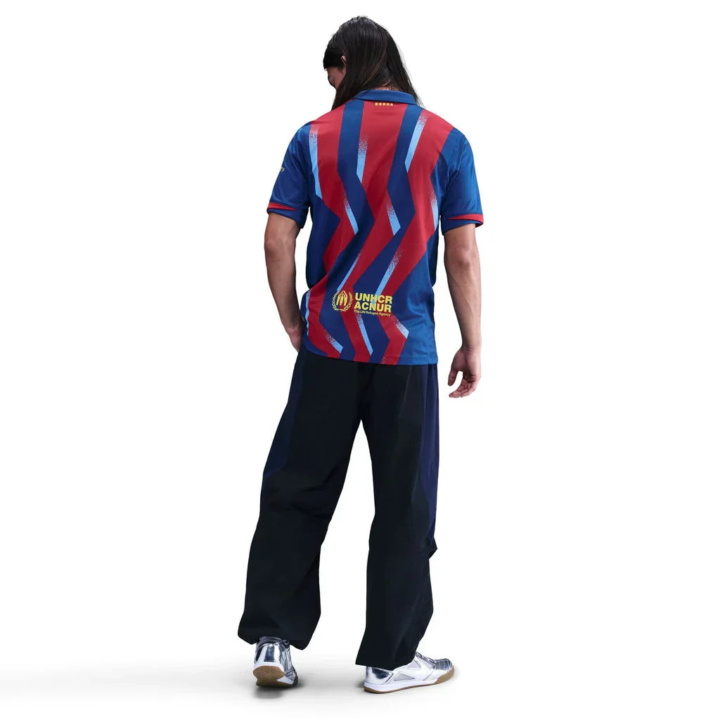 Nike Men's FC Barcelona Gavi 4th Jersey 25/26 w/ La Liga Patches (Blue/Red/Yellow)