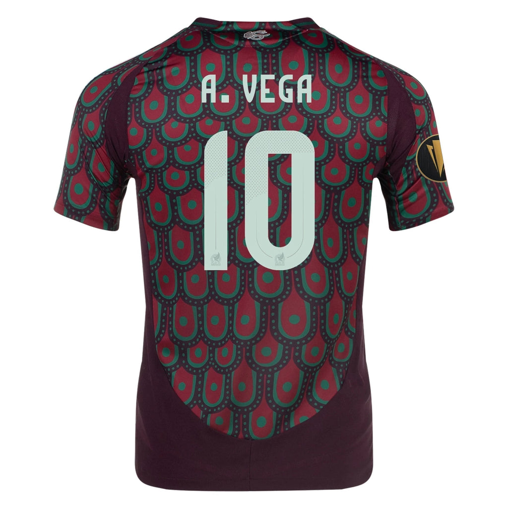 adidas Alexis Vega Mexico Authentic Home Jersey 24/25 w/ Gold Cup 2025 Patches (Multicolor)