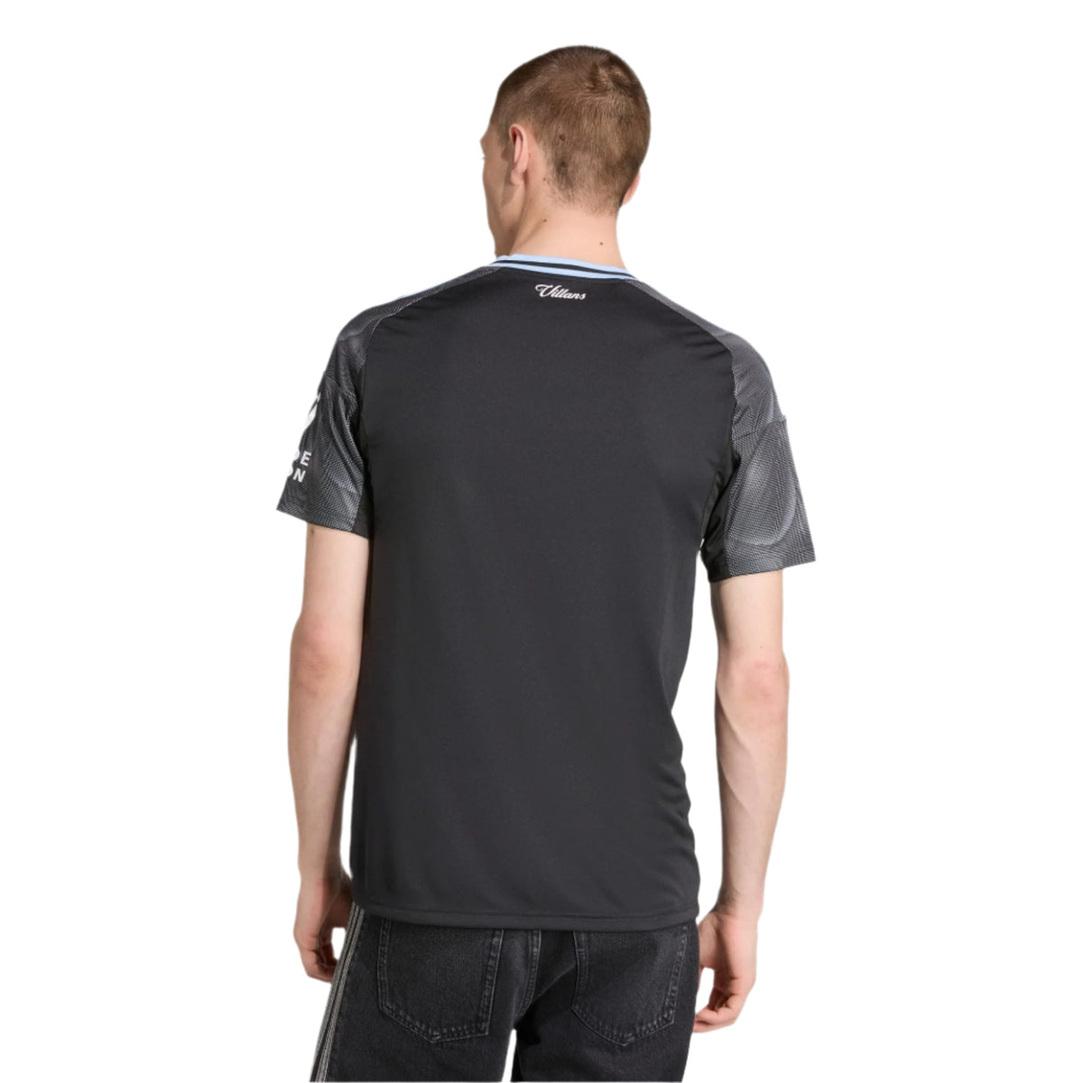 adidas Elliott Men's Aston Villa 25/26 Away Jersey w/ EPL + NRFR Patches (Black/Global Blue)