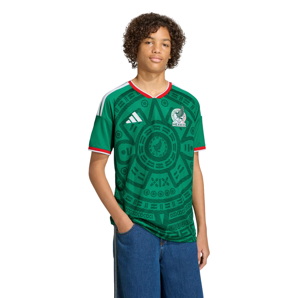 adidas Youth L. Chavez Mexico 2026 Home World Cup Jersey (Bold Green)