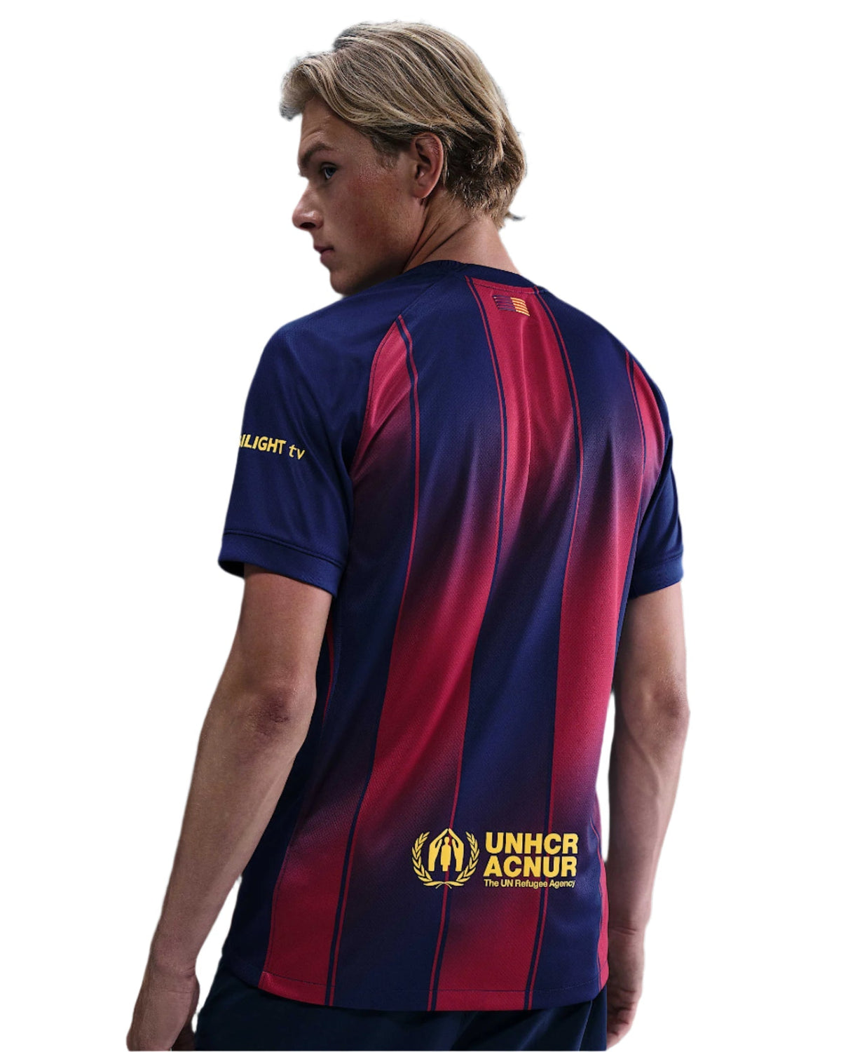 Nike Men's Lamine Yamal Barcelona Home Jersey 25/26 w/ La Liga Patches (Deep Royal Blue/Midwest Gold)