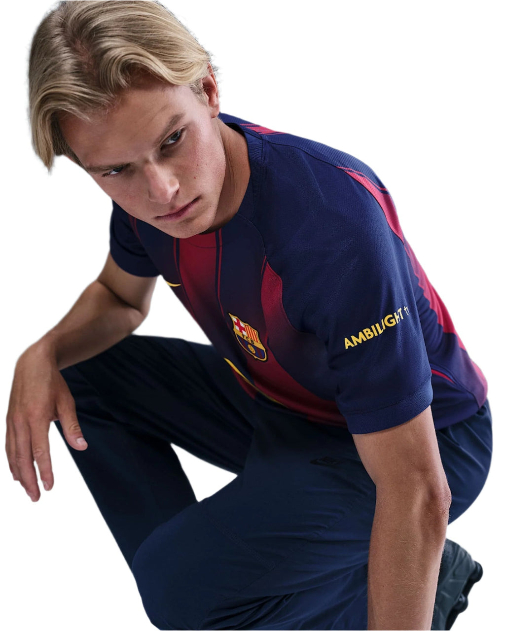 Nike Lewandowski FC Barcelona Home Jersey 25/26 w/ Champions League Patches (Deep Royal Blue/Midwest Gold)
