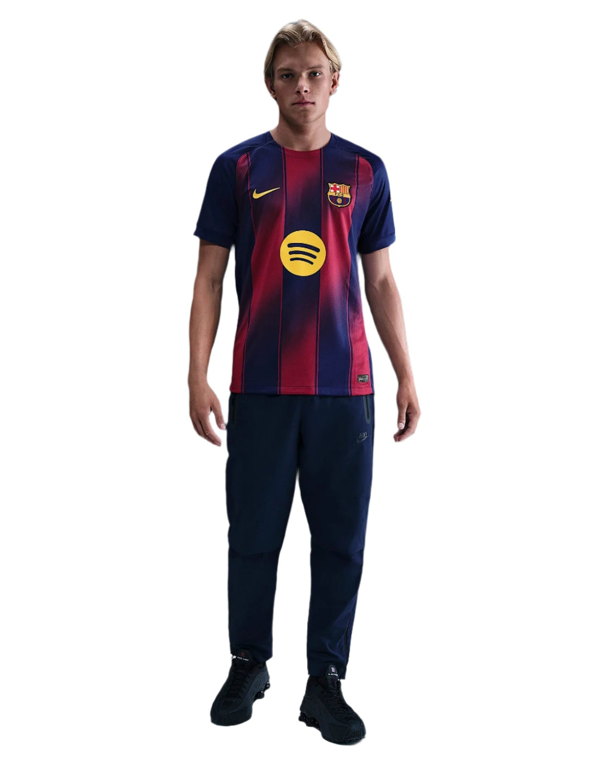 Nike Men's Lamine Yamal Barcelona Home Jersey 25/26 w/ La Liga Patches (Deep Royal Blue/Midwest Gold)