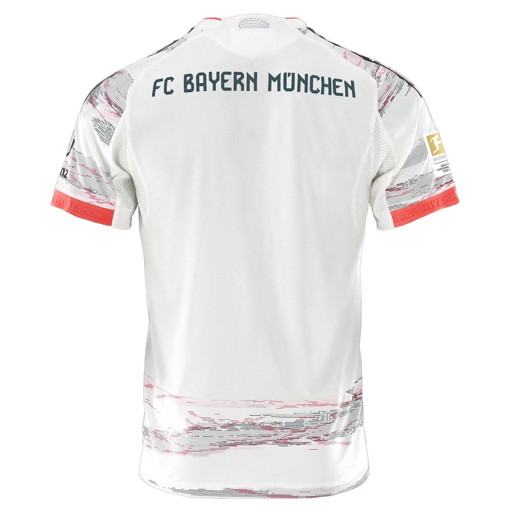 adidas Muller Authentic Away Jersey 25/26 w/ Sponsor + Meister Bundesliga Patch (White/Red)