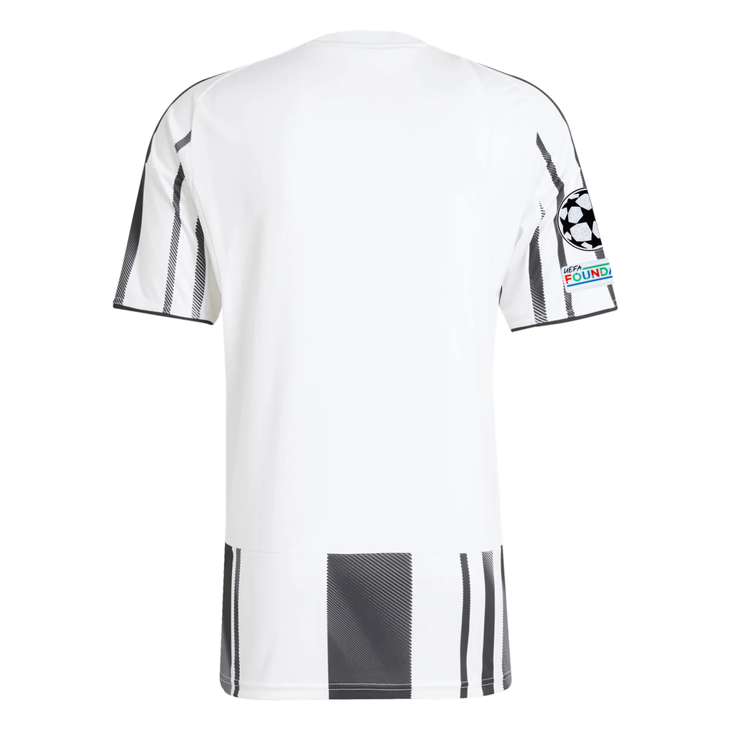 adidas Juventus Home Jersey w/ Champions League Patches 25/26 (White/Black/Pink)