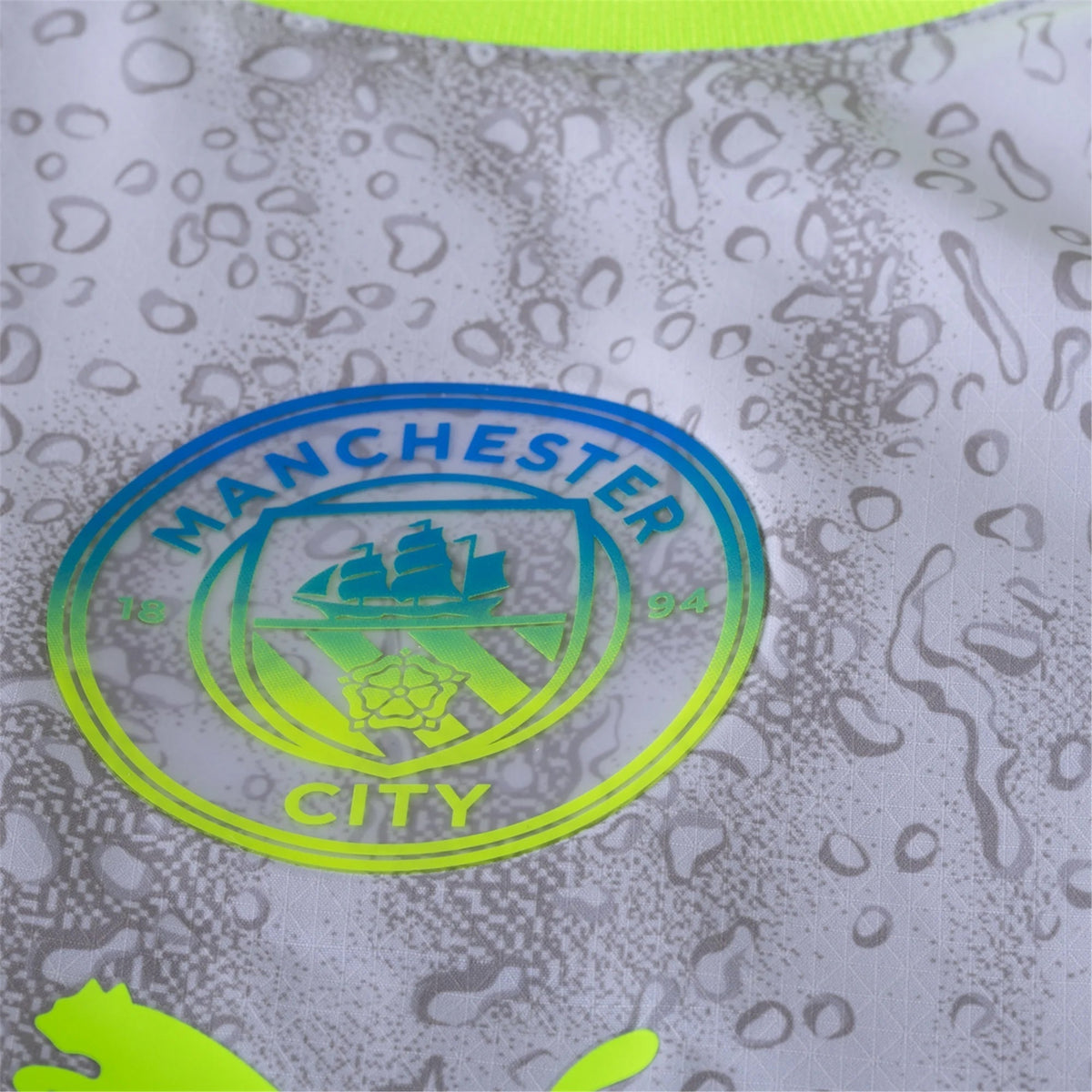 Puma Manchester City Authentic Savinho Third Jersey w/ EPL + No Room For Racism 25/26 (Cool Weather/Pro Green)
