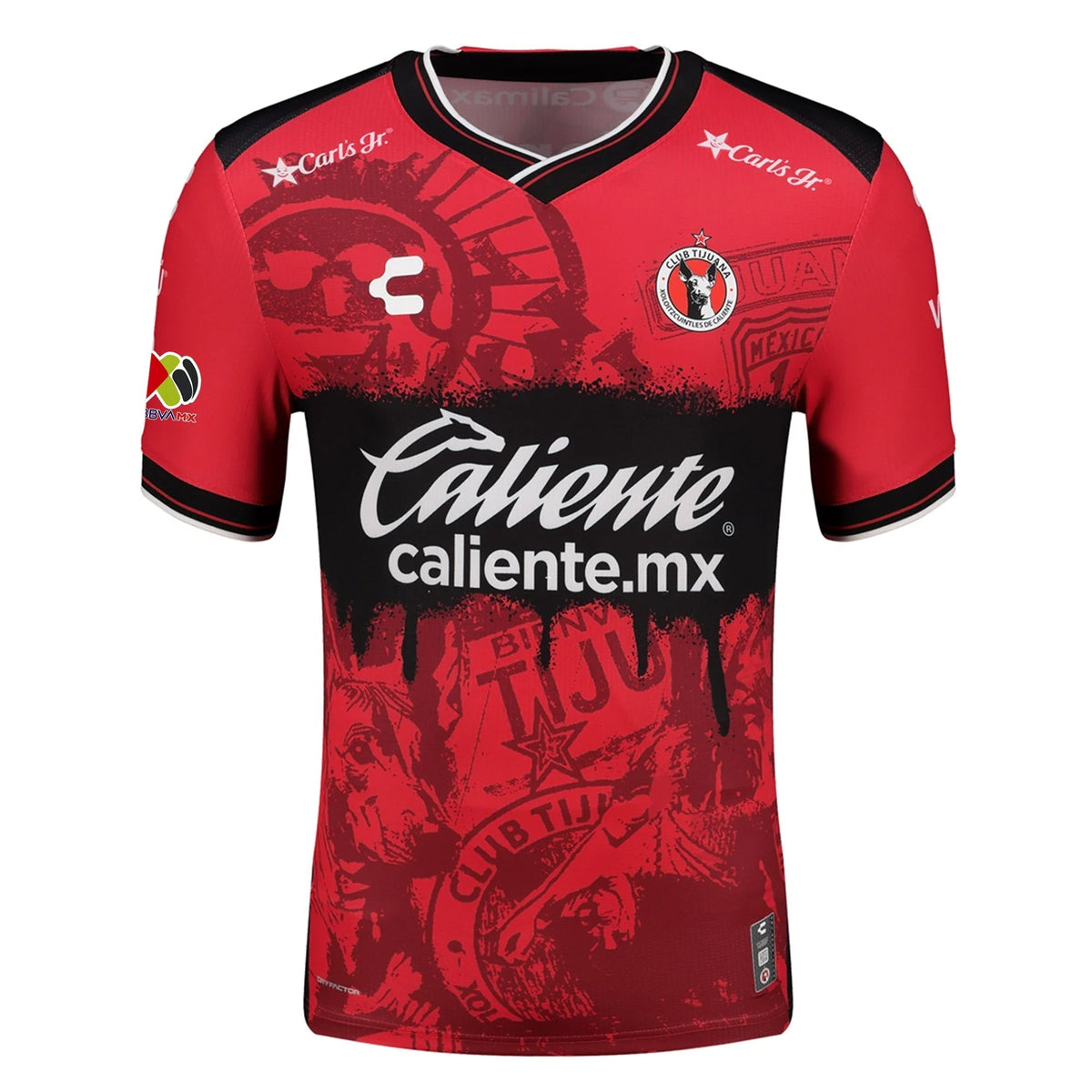 Charly JosÃ© Antonio Rodriguez Men's Club Tijuana Xolos Home Jersey 25/26 w/ BBVA MX Patch (Red/Black)