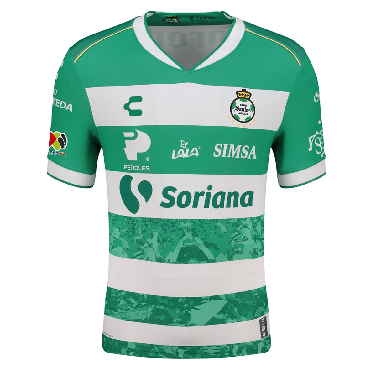 Charly Fran Villalba Men's Santos Laguna Home Jersey 25/26 w/ BBVA MX Patches (Green/White)