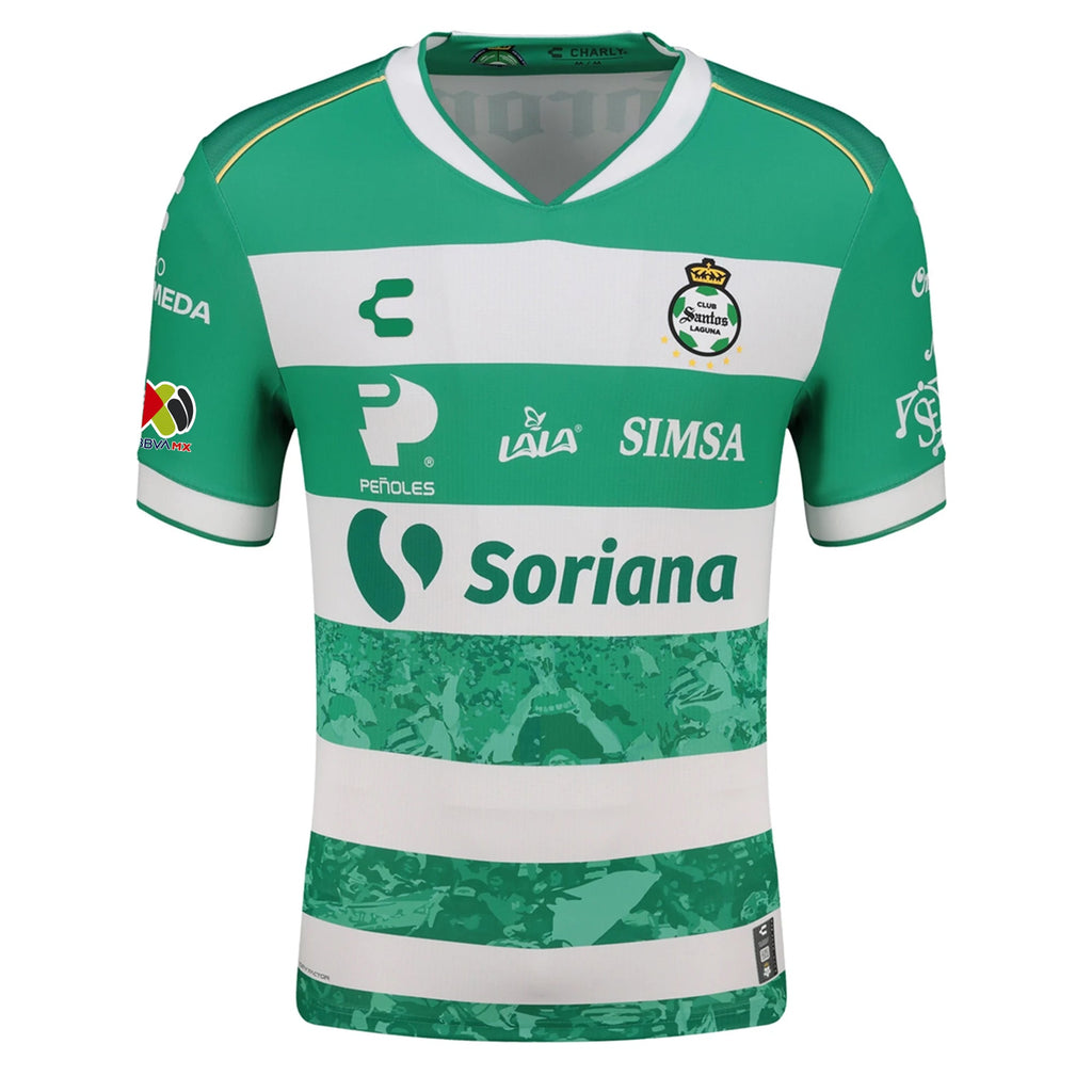 Charly Kevin Balanta Men's Santos Laguna Home Jersey 25/26 w/ BBVA MX Patches (Green/White)