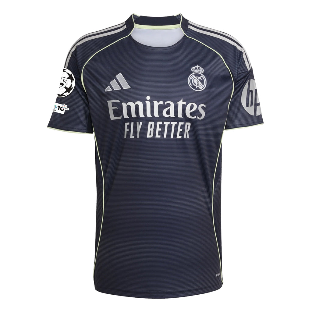 adidas Fran GarcÃ­a Real Madrid 25/26 Away Jersey w/ Champions League Patches (Legend Ink)