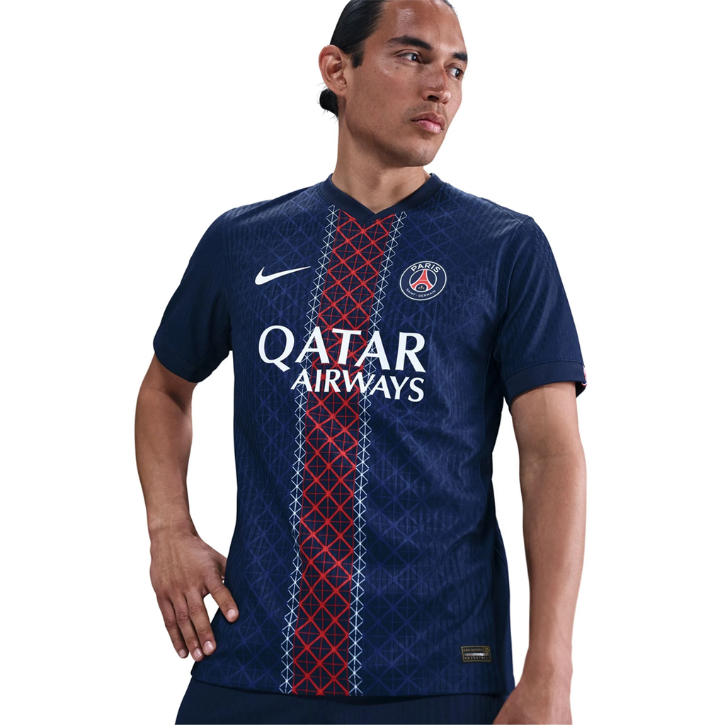Nike Men's Zabarnyi Paris Saint-Germain Authentic Home Jersey 25/26 w/ Champions League Patches (Navy)
