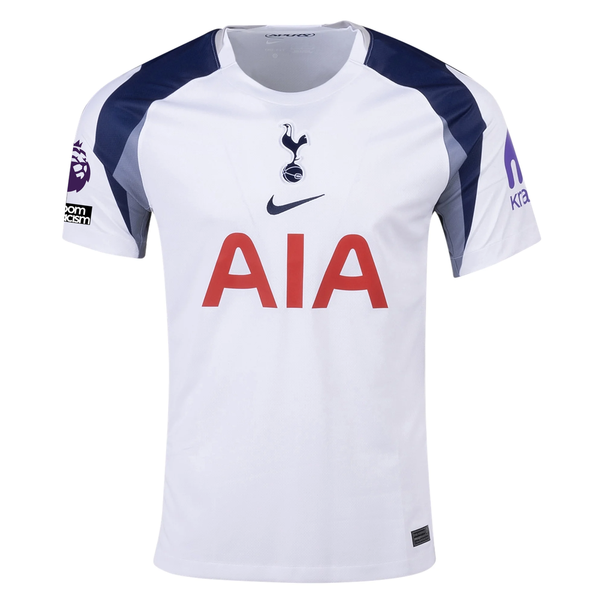 Nike Dragusin Tottenham Hotspurs Home Jersey w/ EPL + No Room For Racism Patch 25/26 (White/Iron/Binary Blue)