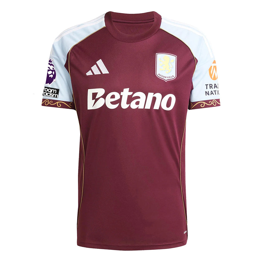 adidas Ollie Watkins Men's Aston Villa Home Jersey 25/26 w/ NRFR + EPL Patches (Maroon/Blue)