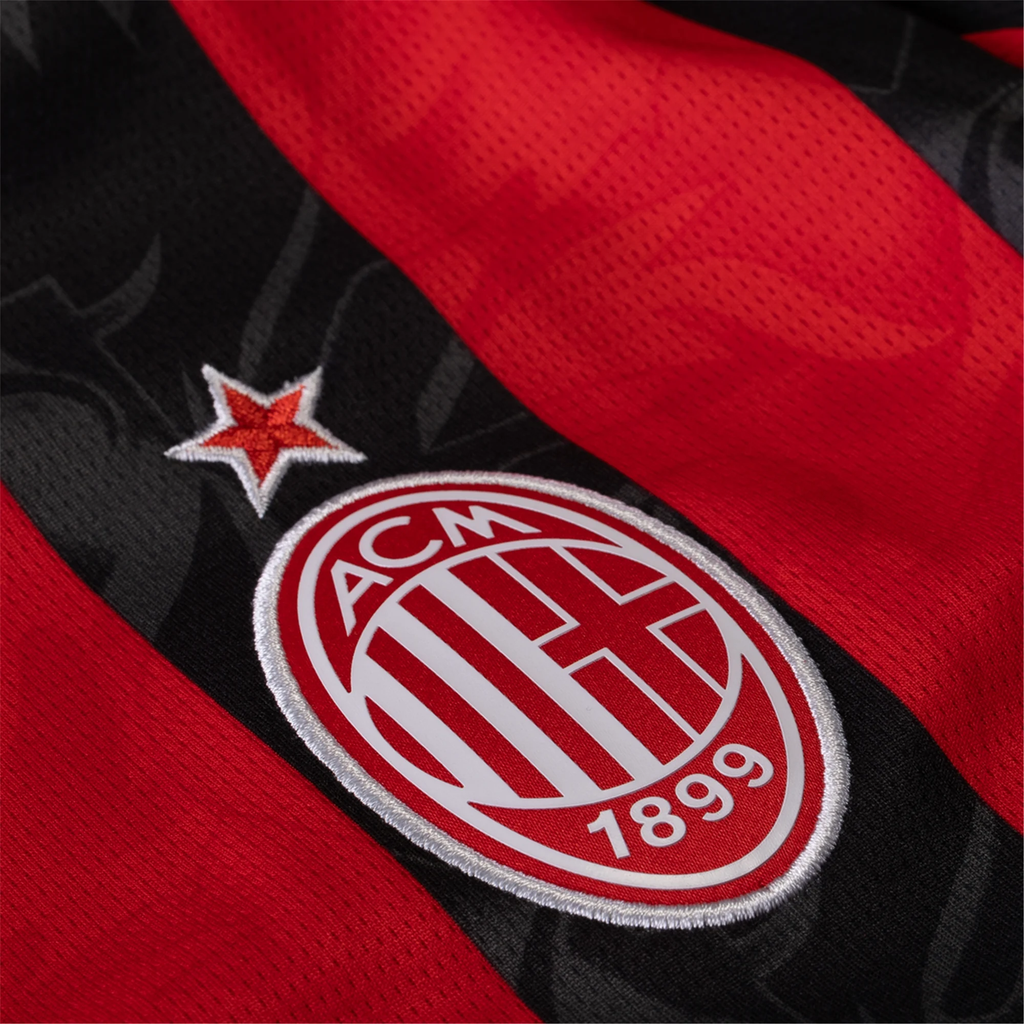Puma Dest Men's AC Milan Home Jersey w/ Champions League Patches 25/26 (Red/Black)