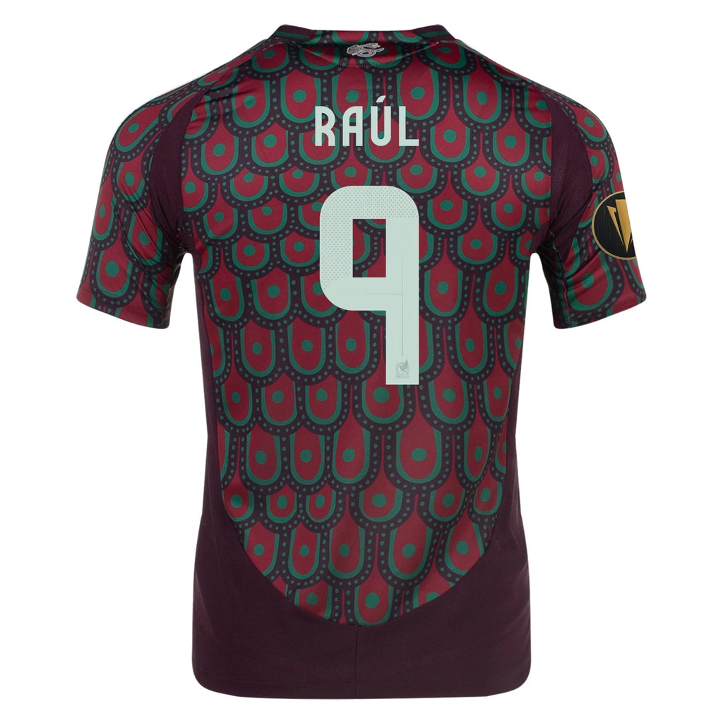 adidas RaÃºl JimÃ©nez Mexico Authentic Home Jersey 24/25 w/ Gold Cup 2025 Patches (Multicolor)