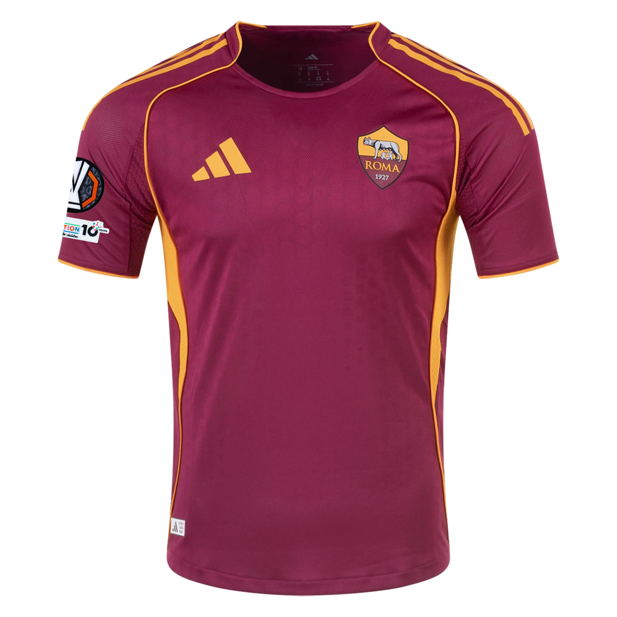 adidas Roma Authentic Buba SangarÃ© Home Jersey w/ Europa League Patches 25/26 (Burgundy)