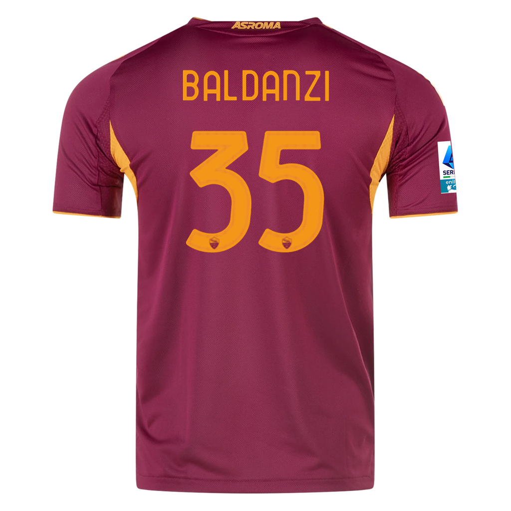 adidas Roma Authentic Tommaso Baldanzi Home Jersey w/ Serie A Patch 25/26 (Burgundy)