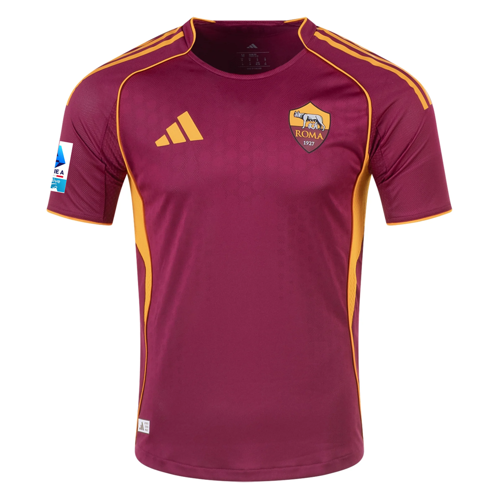 adidas Roma Authentic MatÃ­as SoulÃ© Home Jersey w/ Serie A Patch 25/26 (Burgundy)
