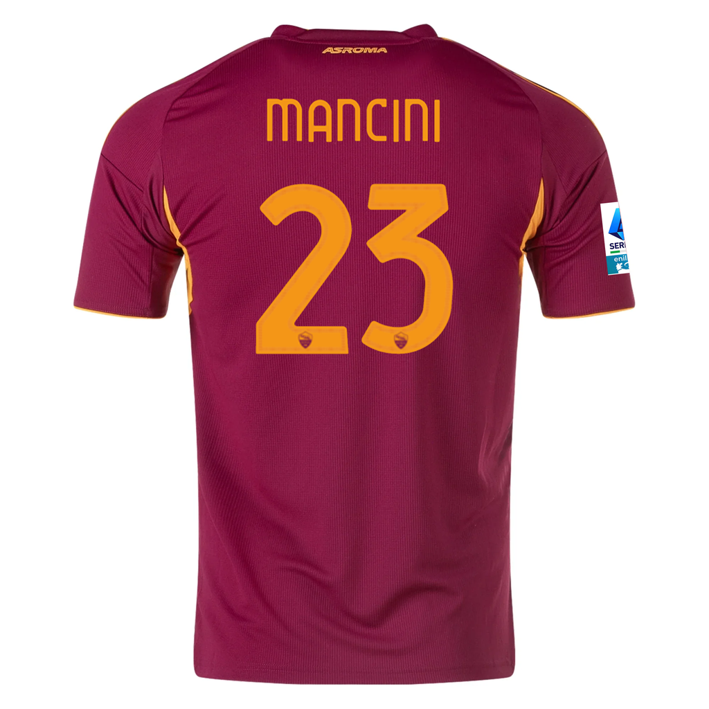 adidas Men's Roma Gianluca Mancini Home Jersey w/ Serie A Patch 25/26 (Burgundy)