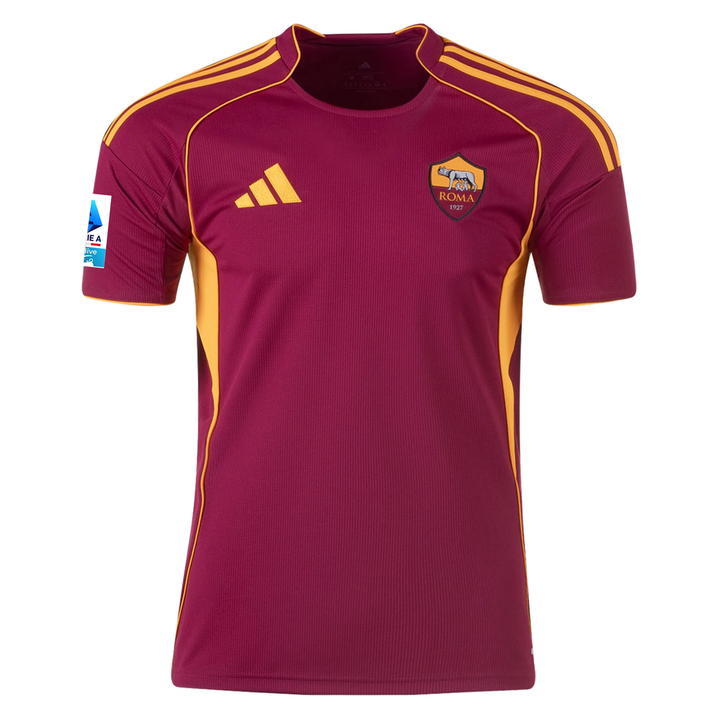 adidas Men's Roma Buba SangarÃ© Home Jersey w/ Serie A Patch 25/26 (Burgundy)