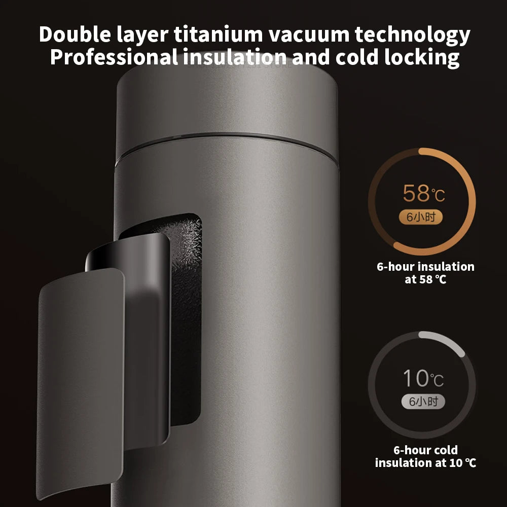 Mijia Thermos Cup Ti 2 TA1 Pure Titanium 480ML Capacity Material 6-hour Keep Warm Medical Material Travel Drink Thermos Cup