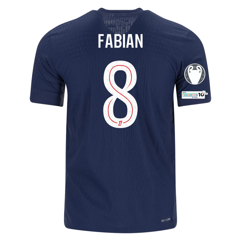 Nike Men's Fabian Paris Saint-Germain Authentic Home Jersey 25/26 w/ Champions League Patches (Navy)