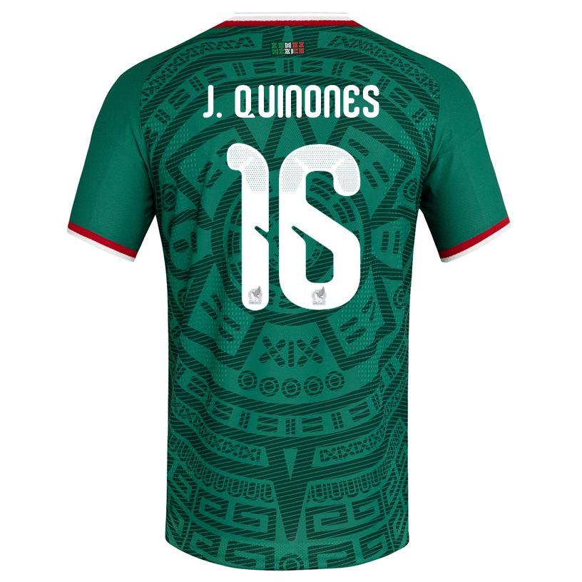adidas Men's J. Quinones Mexico Authentic Home 2026 World Cup Jersey (Bold Green)