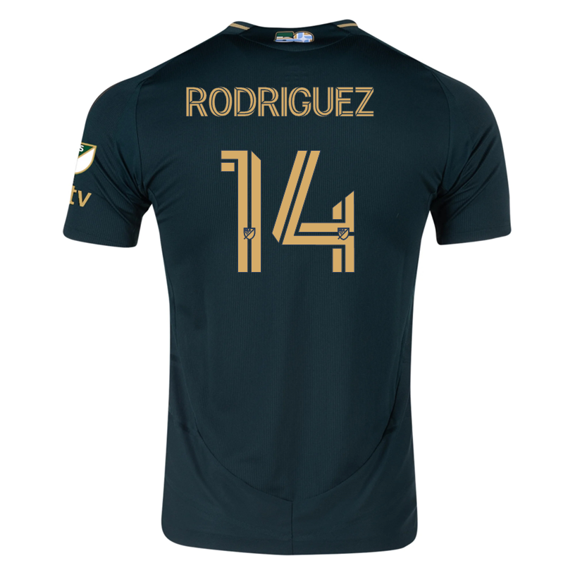 adidas Jonathan Rodriguez Portland Timbers Authentic Home Jersey w/ MLS & Apple Patch 25/26 (Green/Gold)