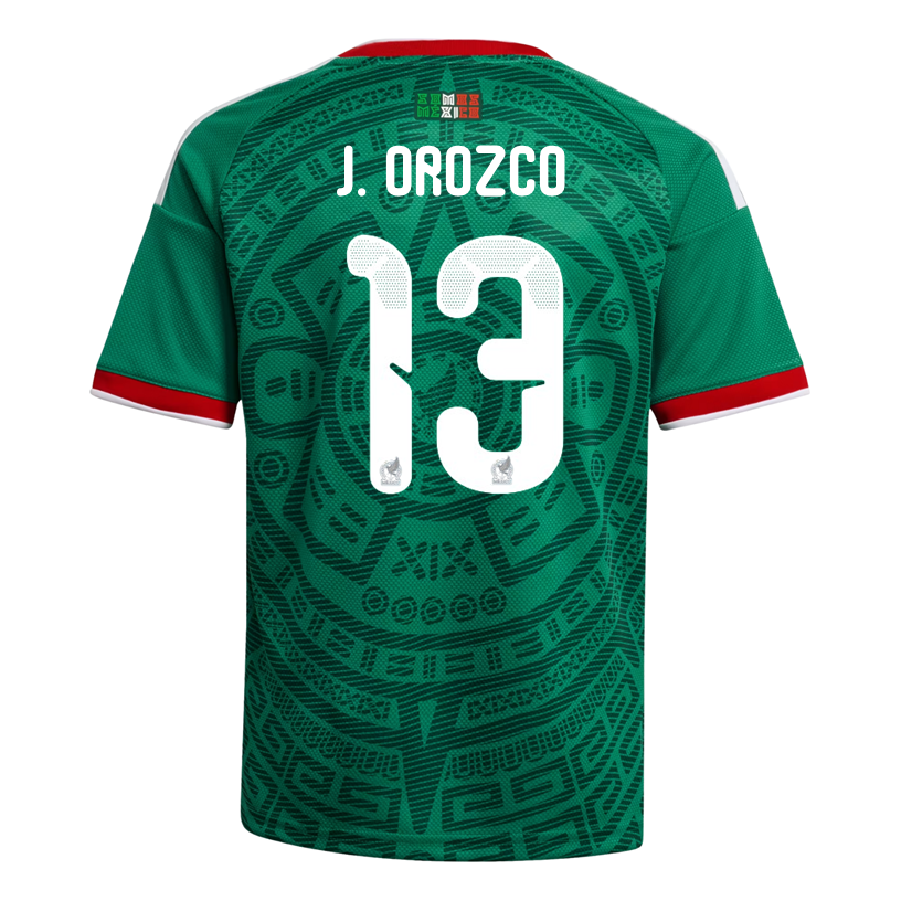 adidas Youth J. Orozco Mexico 2026 Home World Cup Jersey (Bold Green)