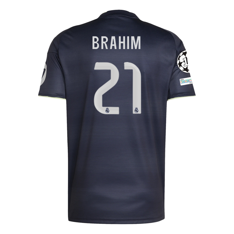 adidas Brahim Real Madrid 25/26 Away Jersey w/ Champions League Patches (Legend Ink)