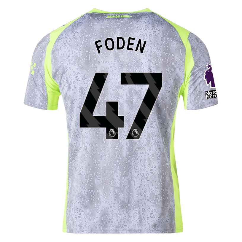 Puma Men's Manchester City Foden Third Jersey w/ EPL + No Room For Racism Patches 25/26 (Cool Weather/Pro Green)