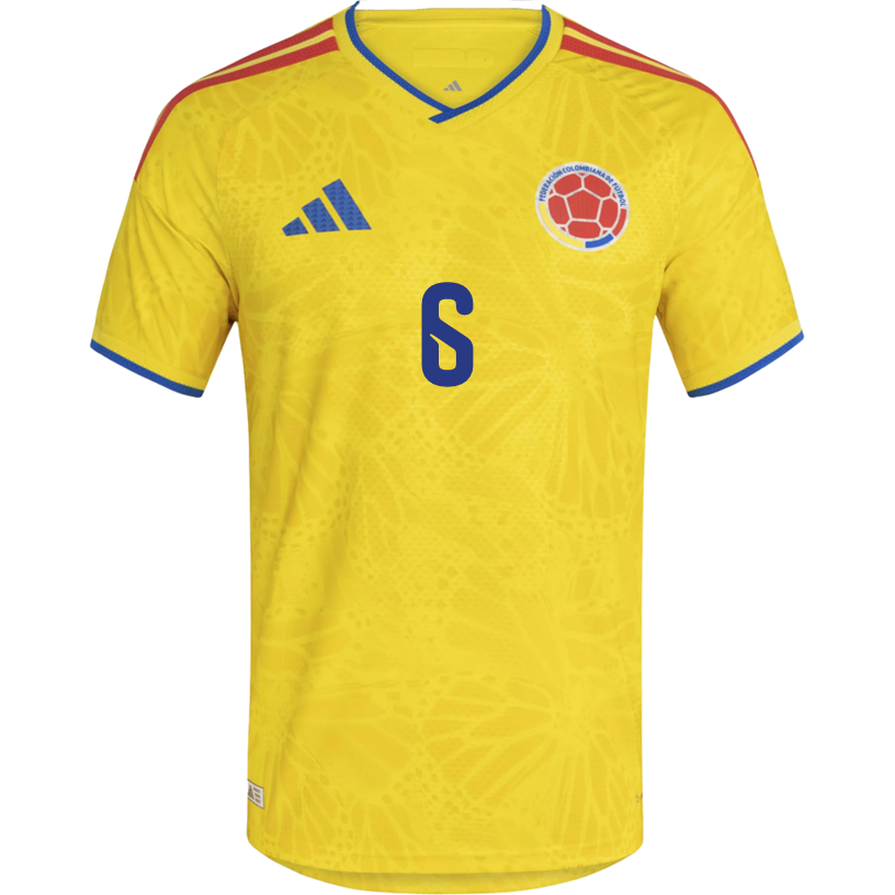 adidas Men's Rios Colombia 2026 Authentic Home Jersey (Impact Yellow)