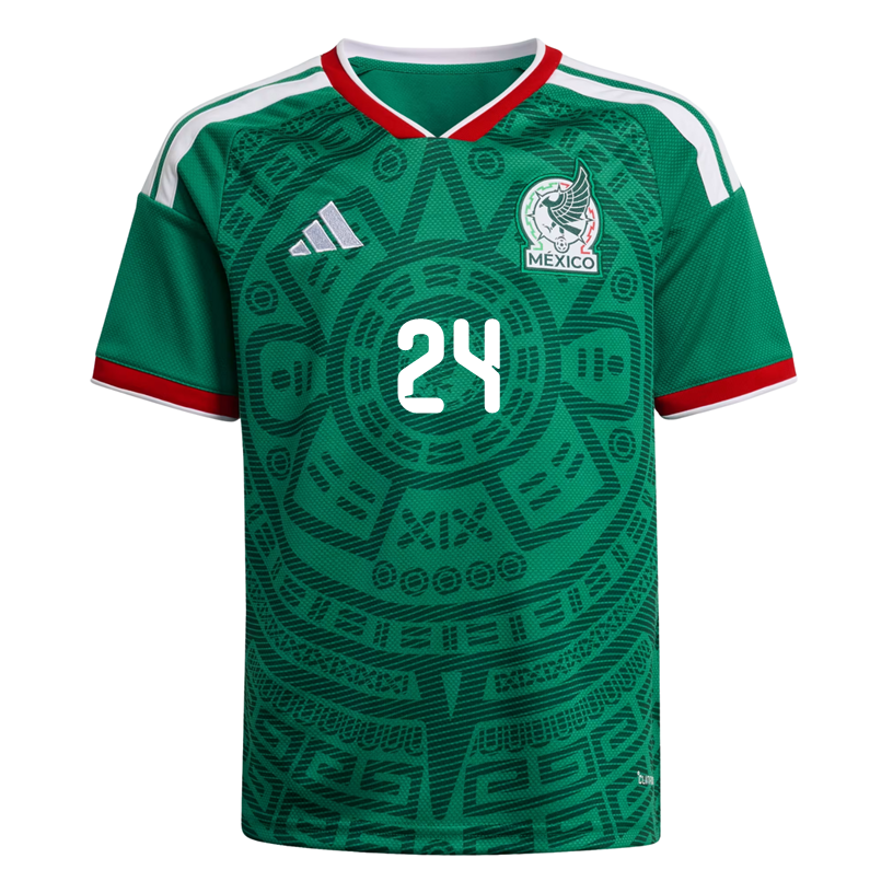adidas Youth L. Chavez Mexico 2026 Home World Cup Jersey (Bold Green)