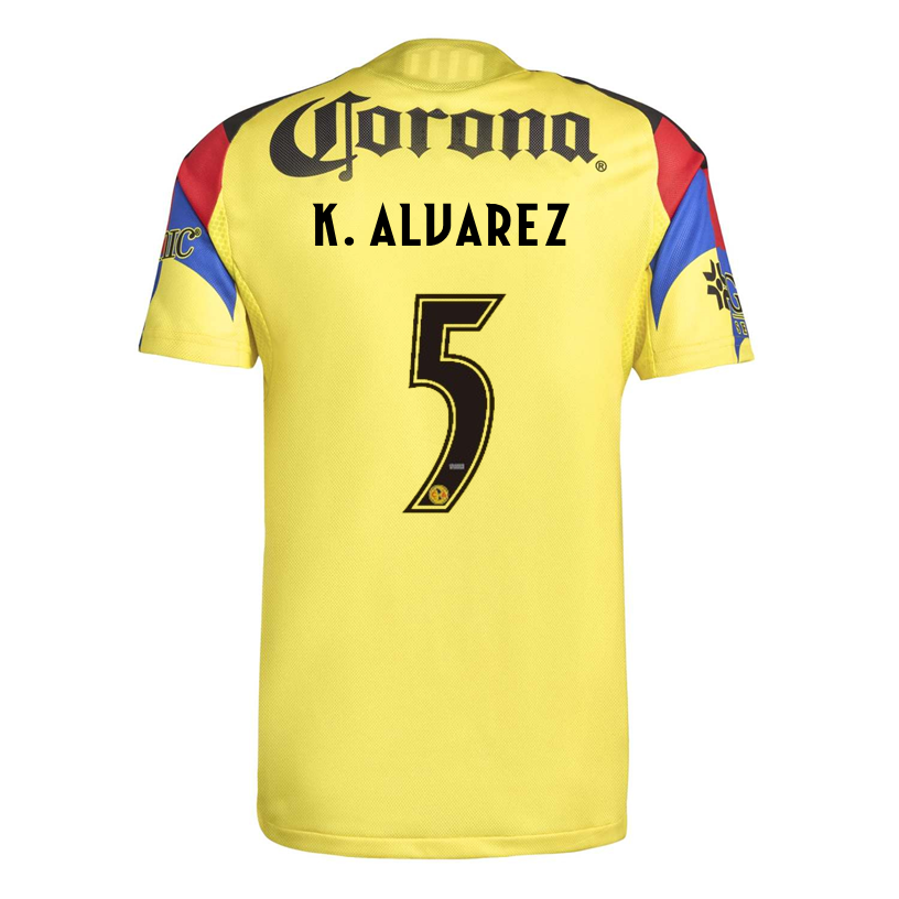 adidas K. Alvarez Men's Club America 25/26 Authentic Home Jersey (Yellow)