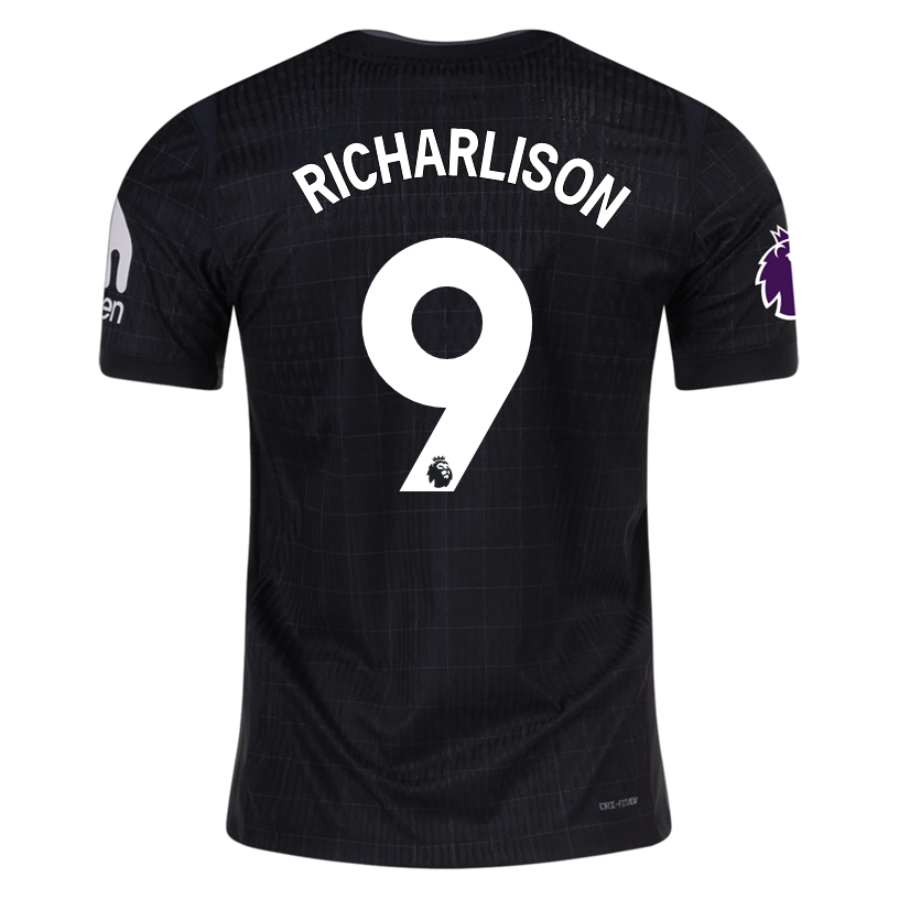 Nike Richarlison Tottenham Hotspur Authentic Away Jersey 25/26 w/ EPL Patch (Black/Iron)