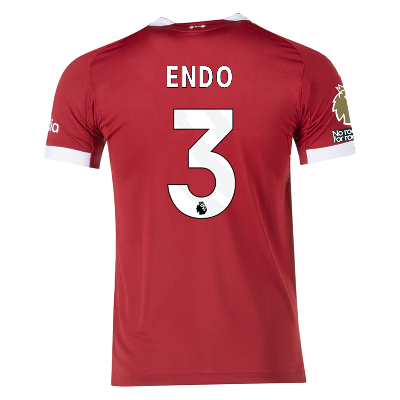 adidas Men's Liverpool FC Authentic Endo Home Jersey 25/26 w/ EPL + NRFR Patches (Strawberry Red)