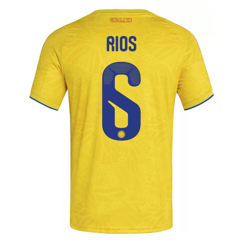 adidas Men's Rios Colombia 2026 Authentic Home Jersey (Impact Yellow)