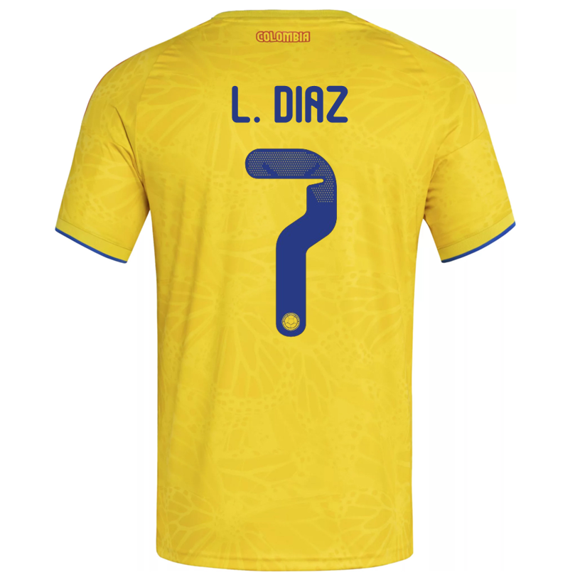 adidas Men's L. Diaz Colombia 2026 Home Jersey (Impact Yellow)