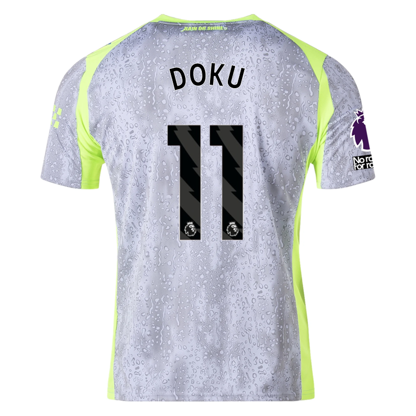 Puma Men's Manchester City Doku Third Jersey w/ EPL + No Room For Racism Patches 25/26 (Cool Weather/Pro Green)