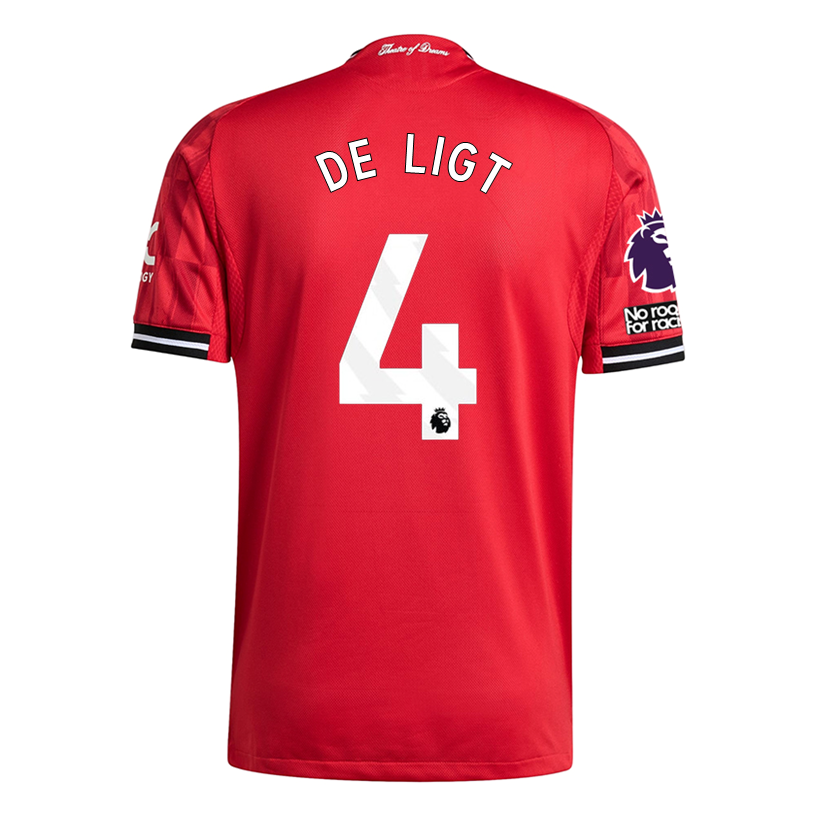 adidas De Ligt Men's Manchester United Authentic Home Jersey 25/26 w/ NRFR + EPL Patch (Red) (Copy)