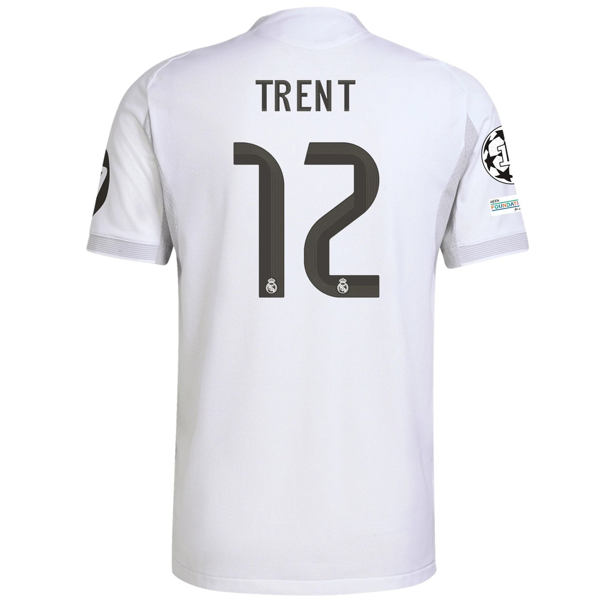 adidas Trent Alexander-Arnold Real Madrid Authentic Home Jersey 25/26 w/ Champions League Patches (White)