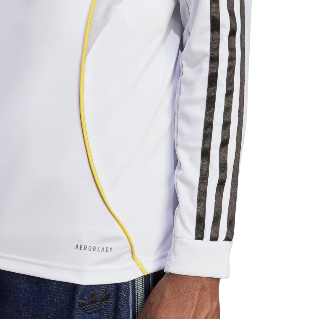 adidas Real Madrid E. Militao Long Sleeve Home Jersey w/ Intercontinental + Champions League Patches 25/26 (White)