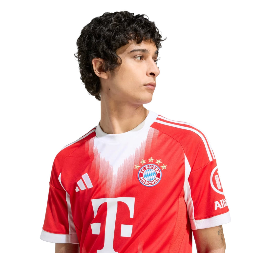 adidas Bayern Munich Davies Home Jersey w/ Champions League Patches 25/26 (Red)