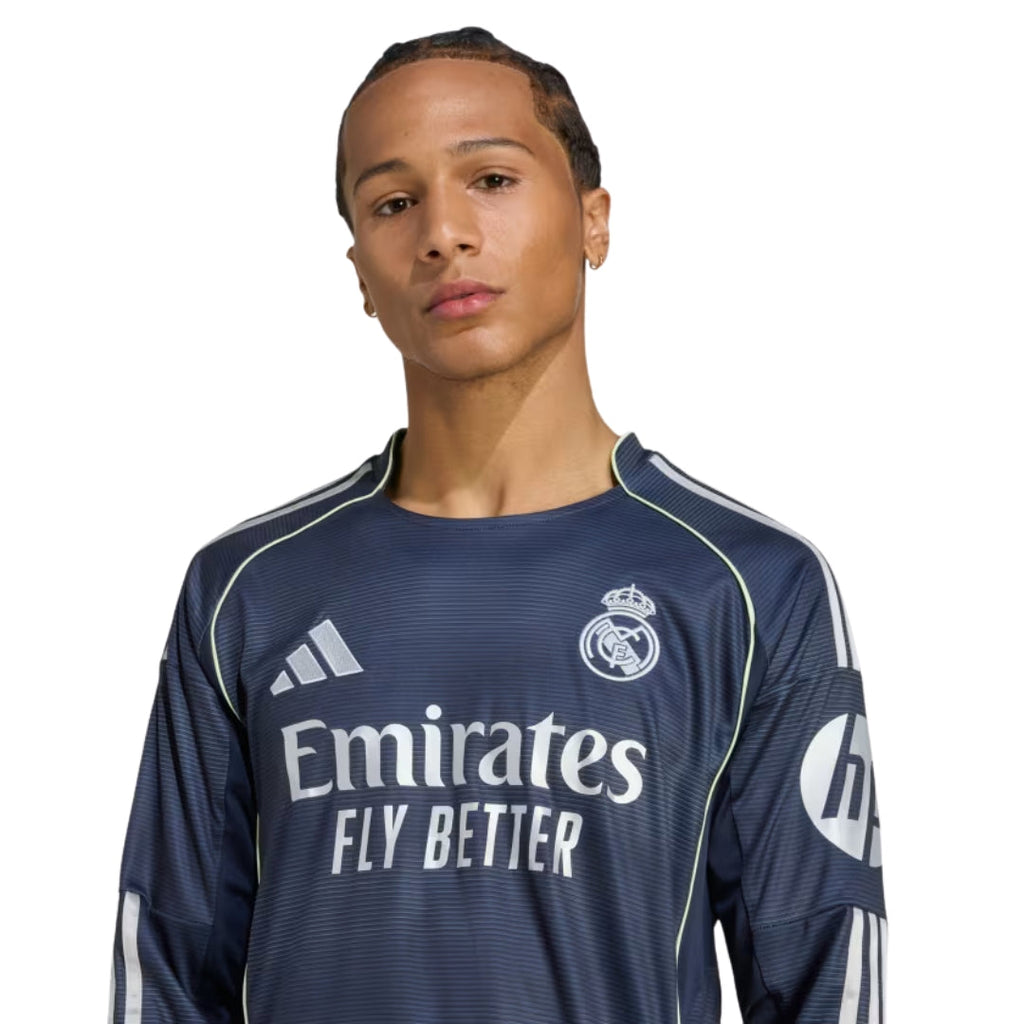 adidas Real Madrid Arda Guler Long Sleeve Away Jersey w/ Champions League Patches 25/26 (Legend Ink)